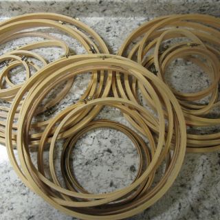 30 Vintage Wooden Embroidery Hoops with Screw Tighteners Various Sizes & Shapes 3