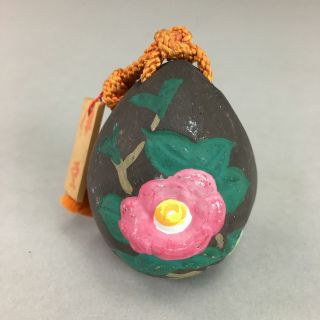 Japanese Clay Bell Vtg Dorei Ceramic Doll Floral Camellia Izu Dr246