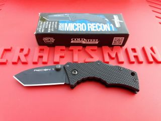 Cold Steel Micro Recon 1 Tanto Folding Black Pocket Knife 27tdt -