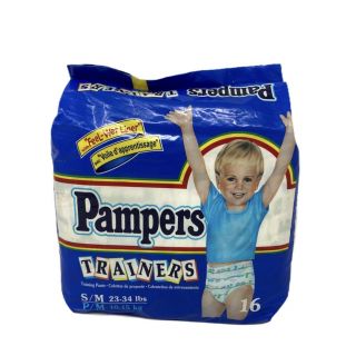 RARE VINTAGE 90 ' S PAMPERS TRAINERS S/M 23 - 34 Lbs 16 Diapers Training pants 2