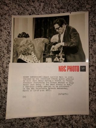 Lucille Ball Jack Benny “timex Presents.  ” Nbc Tv Press Photo 2/19/71 Picture