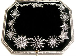 Statement Jewellery Art Deco Vintage Rhinestone Shining Star Necklace