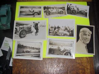 8 Vintage Race Car Photos All Diffrent One Postcard