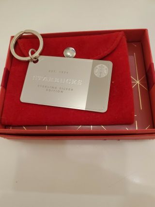 Nib Starbucks Sterling Silver 2014 Limited Edition Keychain Gift Card $0 Balance