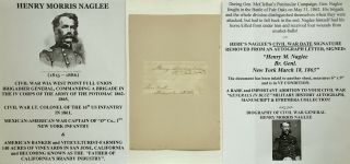 Civil War General Colonel 16th Us Infantry Viticulturist Autograph Signed 1863