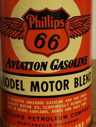 Vintage Phillips 66 Aviation Gasoline Model Motor Blend Oil Fuel