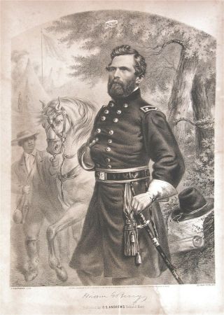 1863 Civil War General Hiram Berry Stone Lithograph Portrait Print Kia In 1863