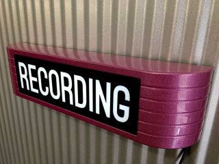 Recording Rca Style Warning Light Up Flashing Studio Sign Box Metallic Pink