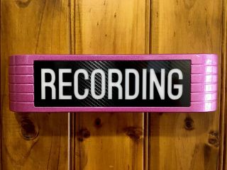 RECORDING rca Style Warning Light Up Flashing Studio Sign Box Metallic Pink 2