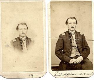 Cdv Civil War Captain John A.  B.  Apperson 117th Illinois Infantry