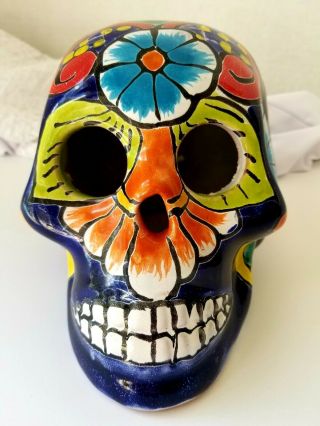 Sugar Skull Day Of The Dead Hand Painted In Mexico