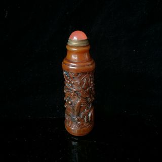 China Collectibles Agalmatoli Snuff Bottle Carved Dragon Shoushan Stone Seal