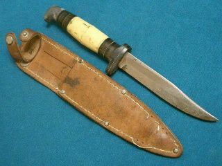 Vintage Weske Usa Hunting Skinning Bowie Knife Knives Antique Survival Fishing