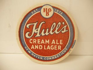 Vintage Hulls Cream Ale Lager Beer Coaster Hull Brewing Haven Connecticut