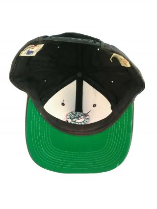 Vintage 90s Florida Marlins MLB Snapback Hat Cap Faded Black Vtg Logo Adjustable 3