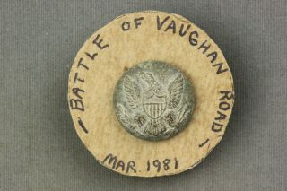 Civil War Union Eagle Button Dug Vaughan Road March 1981