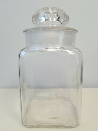 Vintage Square Candy Apothecary Jar With Ground Glass Lid And Neck - Dakota??
