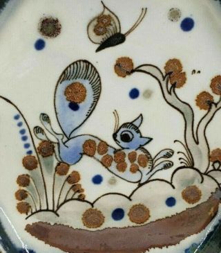 Rare Ken Edwards Vintage Mexican Tonala Pottery Plate Tray Signed