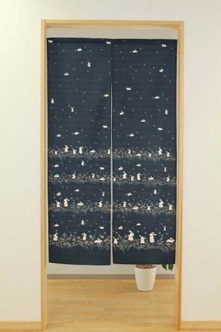 Japanese Noren Curtain Rabbit Usagi Made In Japan