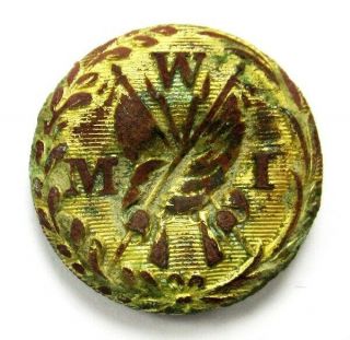 Scarce Civil War Western Military Institute Vest/coat Button Scovill 