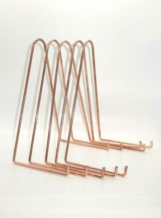 Vintage 8 " X 6” Solid Copper Wire Easel Display Stand For Plate Picture Dish