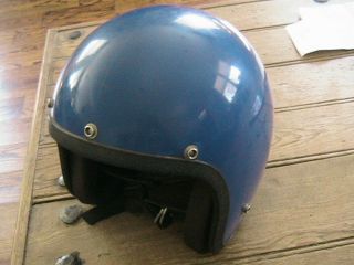 Vintage 1978 Max Open Face Motorcycle Helmet Size L Royal Blue