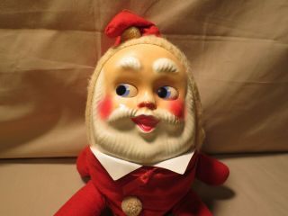 Vintage Stuffed Santa Claus Humpty Dumpty with plastic face 2
