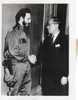 1962 Photo Cuban Leader Fidel Castro & U Thant Un Secretary Habana