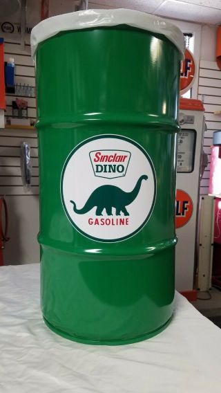 Sinclair Dino 40s 50s 60s Vintage Style 16 Gallon Cold Rolled Steel Trash Can