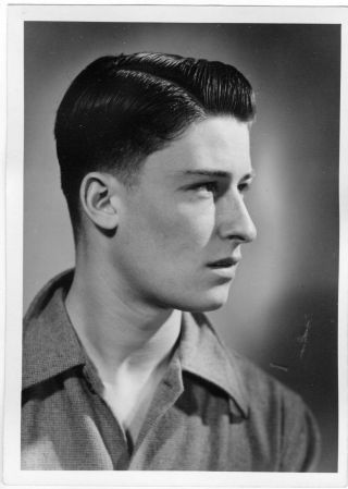 Vintage Photo: Man Male Formal Portrait Pomade Hair Greased 50 