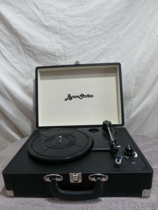 Byron Statics Turntable Vintage Record Player Portable 3 In 1 - Black -