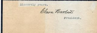 Civil War Nurse Clara Barton Autograph Signature Founder Of American Red Cross