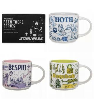3 Disney Star Wars Starbucks Been There Mugs Hoth Bespin Dagobah Set In Hand