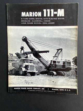 Marion Mining Shovel 111 - M Vintage Rare Equipment Brochure Photos 1969