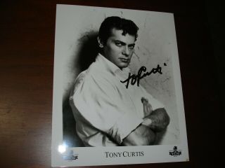 Tony Curtis Autographed Photo 8 X 10 Black And White