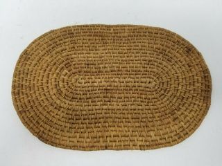 Pima Papago Flat Oval Basketry Mat Tray Plaque Native American Art
