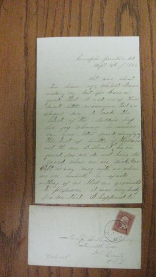 Civil War Soldiers Letter James M Williams Co E 109th Ny Annapolis Jnct.  Md