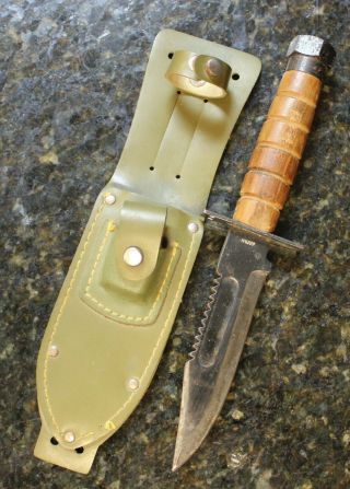 Vintage Japan Fixed Blade Knife W/ Sheath - Made In Japan