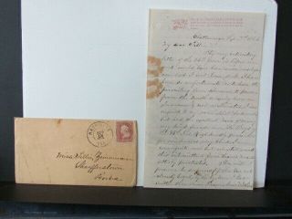1864 Us Christian Commission Nurse In Chattanooga & Lookout Mountain Letter