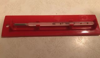 Vintage B - D Becton Dickinson Glass Oral Thermometer M - NAV IIII With Case 3