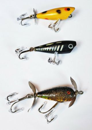 Five Tougher York Bait Co Lures Little Butch & Lucky Minnow Pa 1950s