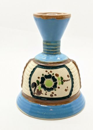 Vintage Mexican Tonala Bell By Vicman Pottery Hand Painted Folk Art Signed 5 