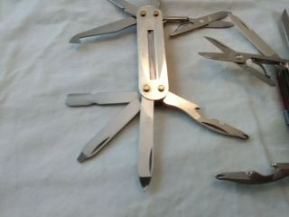 2 Victorinox Swiss Army Pocket Keychain Knives Small 8 Tool (Missing Scales) 3