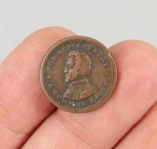 Antique 1860s Patriotic Civil War Token Coin,  Andrew Jackson,  For Our Country