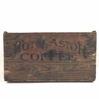 Vintage Hotel Astor Coffee Wood Crate