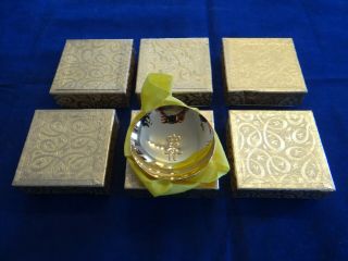 Set Of 6 Stacking 24kt Gold Plated Japanese Sake Cups Old Stock In Orig Box