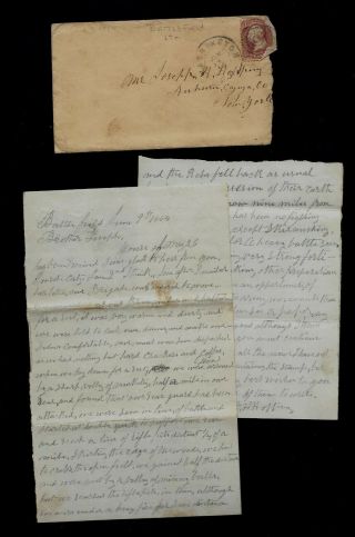 Civil War Letter - 24th York Cavalry - Incredible Battle Cold Of Harbor