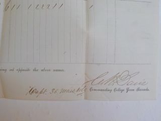Civil War Document 1865 25th Indiana College Green Barracks Annapolis Maryland 3