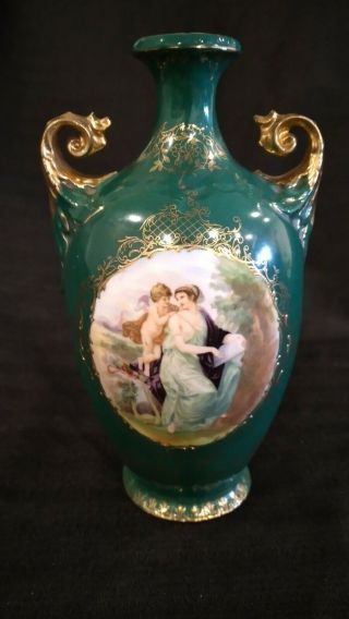 Vintage Royal Saxe Hand Painted Vase Germany