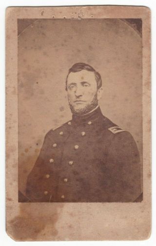 U.  S.  Civil War Era Unidentified Officer Major/lt.  Col.  - Cdv - Carte De Visite